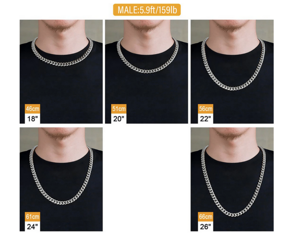 10mm Mens white colour Plated Miami Cuban Link Chain – Monal Jewellery